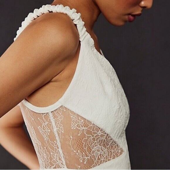 Free People Lace Mini Dress White Size Medium Babydoll - Picture 3 of 6